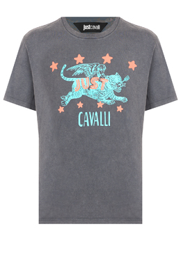JUST CAVALLI: Чёрная футболка 