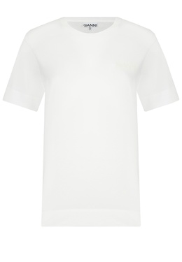 GANNI: Белая футболка 