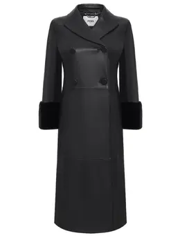 FENDI: Кожаное пальто 