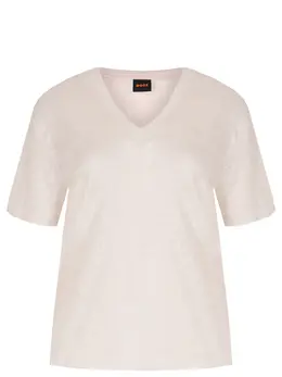 BOSS: Льняная футболка 