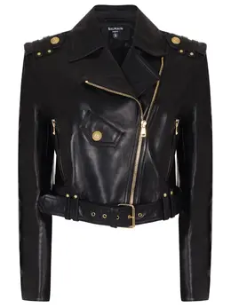 BALMAIN: Кожаная куртка 