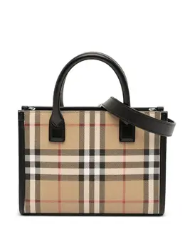 Burberry 2018-2025 Mini House Check Coated Canvas Denny Tote satchel 32460629
