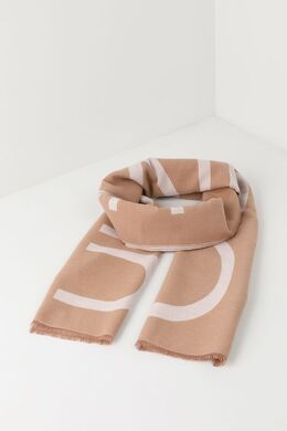 Calvin Klein: Бежевый шарф 