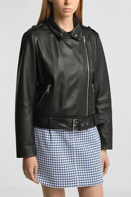 BOSS: Кожаная куртка 