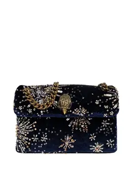 Kurt Geiger London mini bead-embellished velvet shoulder bag 32369232
