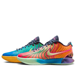 Кроссовки lebron 21 ep Nike, синий hf5352-400 | photo blue/vapor green/laser orange/laser fuchsia
