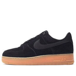 Кроссовки air force 1 07 lv8 замша Nike, черный aa1117-001 | black/black-gum med brown-ivory