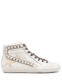 Golden Goose Slide crystal-embellished hi-top sneakers 20714101