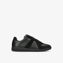 Кожаные низкие кеды replica со вставками Maison Margiela, черный r04240852 | black