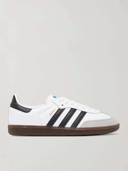 Кожаные кроссовки Samba с замшевой отделкой Adidas, белый 9679066508732428 | white