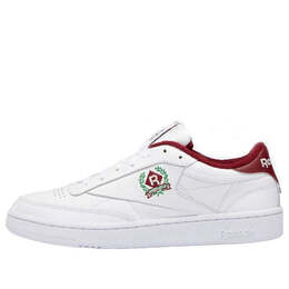 Кроссовки club c 85 'crest white burgundy' Reebok, белый h05810 | footwear white / footwear white / classic burgundy