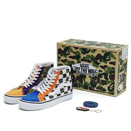 Кроссовки bape x sk8-hi 36 dx 'multi camo' Vans, черный vn0a38gf7bm | black/white/blue/brown