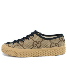 Кроссовки maxi gg lace-up sneakers 'beige black' Gucci, бежевый 703031-ukoh0-2590 | tan/black