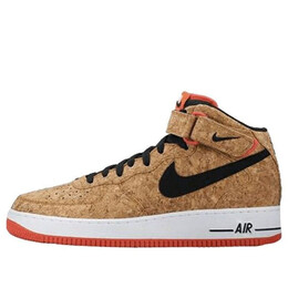 Кроссовки air force 1 mid 'cork' Nike, мультиколор 748282-100 | natural/black-bright crimson