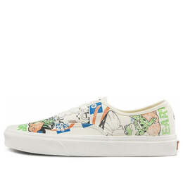 Кроссовки authentic low tops casual skateboarding shoes multi-color funny printing 'white black blue' Vans, белый vn0a5krdarg | white/black/blue/green/orange