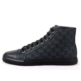Кроссовки monogram high top sneakers 'black' Gucci, серый 426188-kqwm0-1948 | grey/black