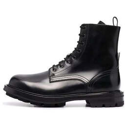 Кроссовки polished leather combat boots 'black' Alexander McQueen, черный 683569whz801000 | black
