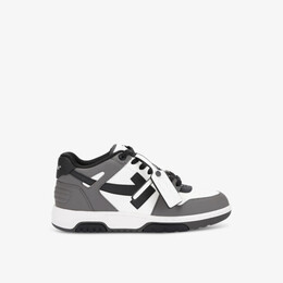 Кожаные низкие кеды out of office с вышитым логотипом Off-White, серый r04283518 | grey/dark