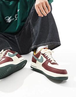 Кроссовки Air Force 1 '07 LV8 красного, зеленого и парусного цветов Nike 135758285 | burgundy