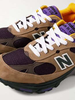 993 Кроссовки из сетки и замши с кожаной отделкой New Balance, коричневый 1647597332352081 | brown