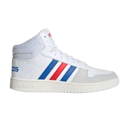 Adidas Кроссовки Hoops 2.0 Mid 'White Blue Red', белый ee7382 | white blue red