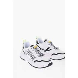 Кроссовки JEANS COUTURE из ткани ATOM с контрастным принтом Versace, Black and White 0017353021 | black and white