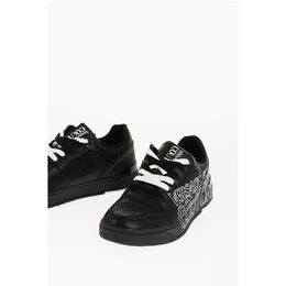 Кроссовки JEANS COUTURE из кожи STARLIGHT Low Top с принтом Versace, Black 0017350611 | black