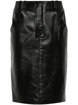 Saint Laurent: Кожаная юбка 