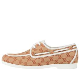Кроссовки Gucci GG Canvas Boat Shoes 'Neutrals', желто-коричневый 547641-kqwm0-8368 | tan
