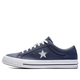Кеды Converse One Star Perforated Leather Low Top Navy, синий 158463c | blue