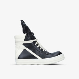 Кожаные высокие кроссовки Geobasket Rick Owens, черный r03759178 | blk/white