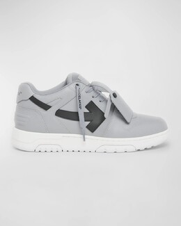 Мужские кожаные низкие кеды Out Of Office Off-White, цвет Grey Black prod268250186 | grey black