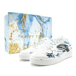 Anta Нескользящие, амортизирующие, износостойкие, низкие кроссовки для скейтбординга, мужские, белые, синие, черные 912518001q-2(team537-恶魔星球lk蓝) | white blue black