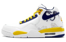 Кроссовки Nike Flight Legacy Vintage Basketball Shoes Men Mid-Top Blue Yellow Color bq4212-102(team113-龙腾四海)