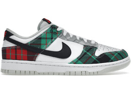 Кроссовки Nike Dunk Low Tartan, белый/черный/серый/серебристый dv0827-100 | white/black-white-university red-stadium grey-light silver