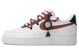Кроссовки Nike Air Force 1, белый/красный cw2288-111(team拾柒-男款低帮黑蛟龙珠板鞋黑白