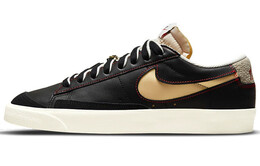 Кроссовки Nike Blazer Low 77 PRM Swoosh 50th Anniversary, черный/золотой dh4370-001