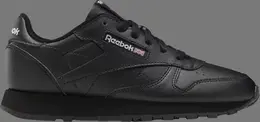 Кроссовки classic leather big kid 'triple black' Reebok, черный gz6094 | black