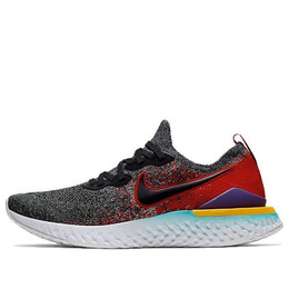 Кроссовки epic react flyknit 2 Nike, черный bq8928-007 | black/hyper jade/university red