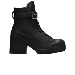 Converse Кроссовки Chuck 70 De Luxe Heel Leather High, цвет Buckle - Triple Black a12208c | buckle - triple black