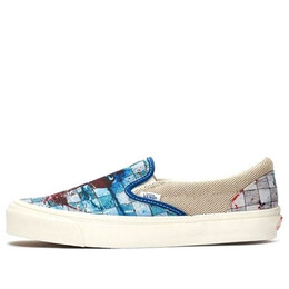 Кроссовки ralph steadman x og classic slip-on lx 'checkerboard splatter' Vans, синий vn0a45jkvqn | blue