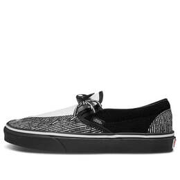 Кроссовки the nightmare before christmas x classic slip-on 'jack skellington bowtie' Vans, черный vn0a4bv3t4v | black/white