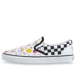 Кроссовки flour shop x classic slip-on 'icons checkerboard' Vans, белый vn0a4u382ni | white/black/