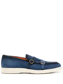 Santoni double-buckle suede loafers 22779380