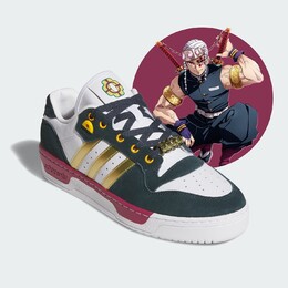 Кроссовки Adidas Rivalry Low x Demon Slayer, Tengen, белый/зеленый ji3311 | white