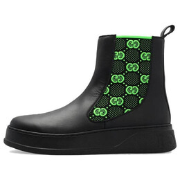 Кроссовки gg leather boot 'black' Gucci, черный 718713-aaa8l-1065 | black