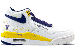 Кроссовки Nike Flight Legacy Vintage Basketball Shoes Men Mid-Top Blue Yellow bq4212-102(team40-男款科比梦白蓝黄)