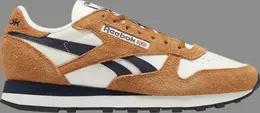 Кроссовки classic leather 'wild brown vector navy' Reebok, белый gw3760 | white