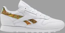 Кроссовки wmns classic leather 'iridescent snakeskin stripe' Reebok, белый fv1083 | white