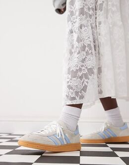 Кроссовки Handball Spezial серого и светло-голубого цвета Adidas 138322563 | grey